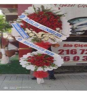 Çelenk Çiftli Canlı Gerbera